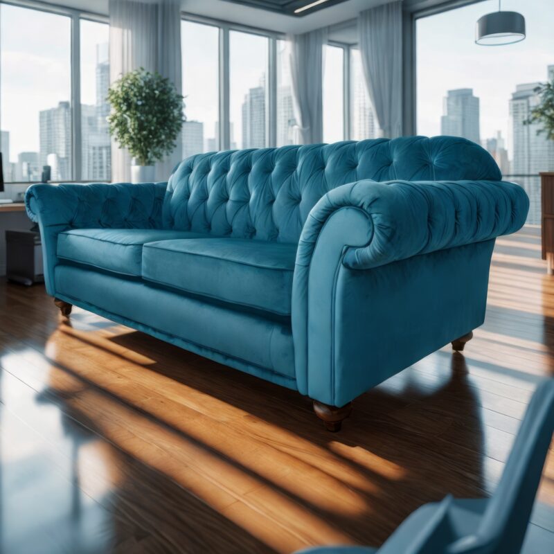 Chesterfield Extra Large Sofa – Teal
