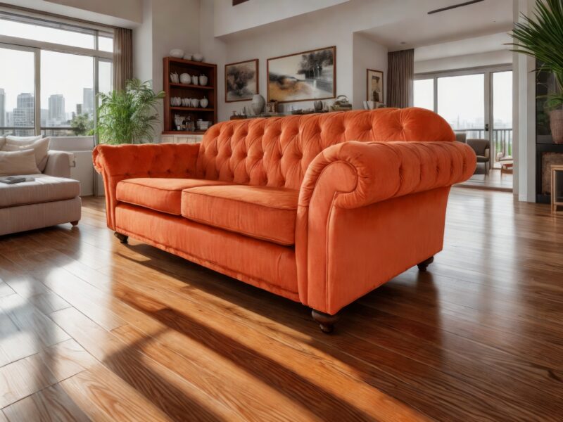Chesterfield Extra Large Sofa – Pumpkin