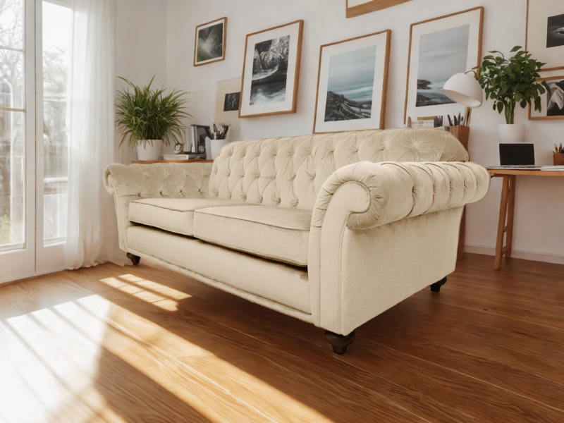Chesterfield Extra Large Sofa – Ivory
